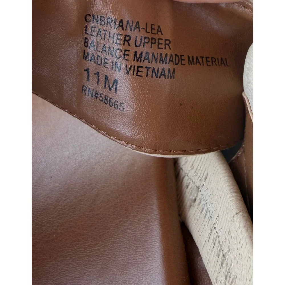 NWOT‎ Caslon Briana Slingback Cream Leather Platform Wide Strap Sandals Sz 11M
